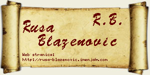 Rusa Blaženović vizit kartica